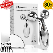 Stainless Steel Gua Sha and Face Roller Set, Facial Tool for Face Sculpting, Met
