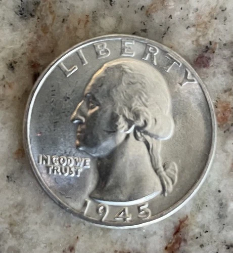 Washington Quarter 1945P #3 - NICE BU Condition. UNC/Nearly UNC  Combined Ship