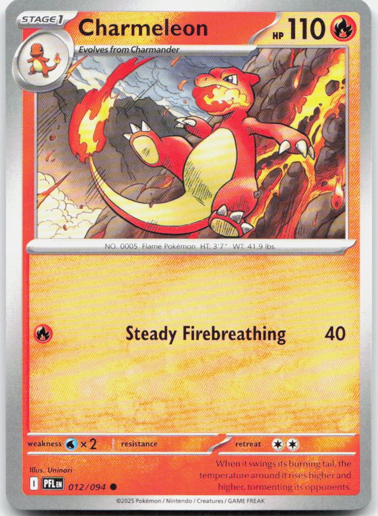Charmeleon 012/094 12 ME02 Phantasmal Flames C NM English Pokémon