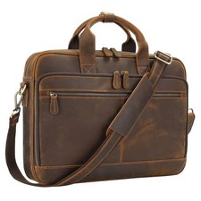 Leather Briefcases for Men,Mens Laptop Messenger Bag Satchel Shoulder Bag 15....
