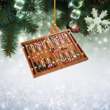 Board backgammon Christmas Light Ornament, Board backgammon Car Hanging Ornament