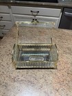 Studio Clear Ribbed Glass Jewelry/Trinket Box Gold-Tone Metal Trim Hinged Lid — photo 5