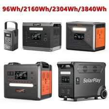 SolarPlay 96/2160/2304/3840Wh Portabel Power Station for Outages, RV, Camping