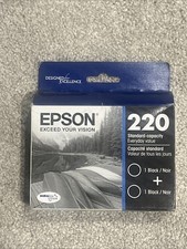 Genuine Epson 220 Durabrite Ultra Twin Pack Black Ink Cartridge 2 Pack Exp 1/25