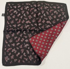 Handkerchief Men Vintage Silk Made Italy Art Paisley Pocket Suit Square 12.5  