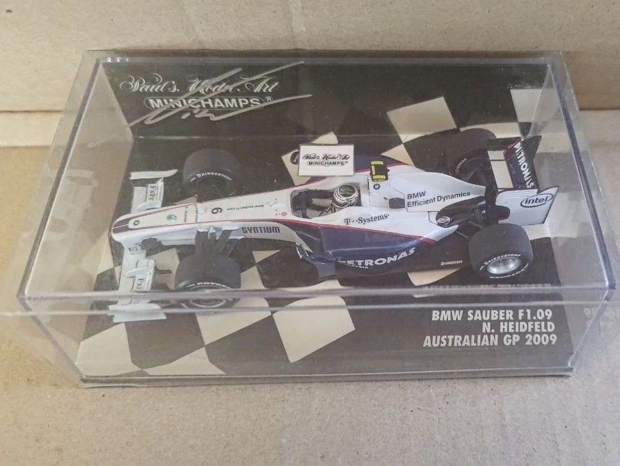 Minichamps 1/43 Nick Heidfeld 2 auto set modellini auto autografati - Immagine 2 di 4