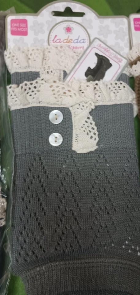NUEVO ~ Lote de 3 ~ MINX y La De Da ~ Topper de botas de punto y encaje x2 y calcetín de rodilla Foto 3 de 4