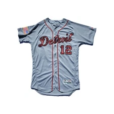 Detroit Tigers 2018 Stars And Stripes Game Issued Leonys Martin Jersey July 4th