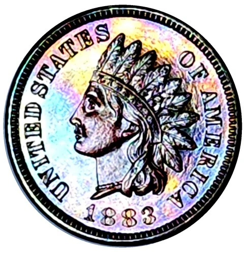 1883 Better Date Indian Cent Ch + / Gem BU Lustrous Semi PL Rainbow Video No Res