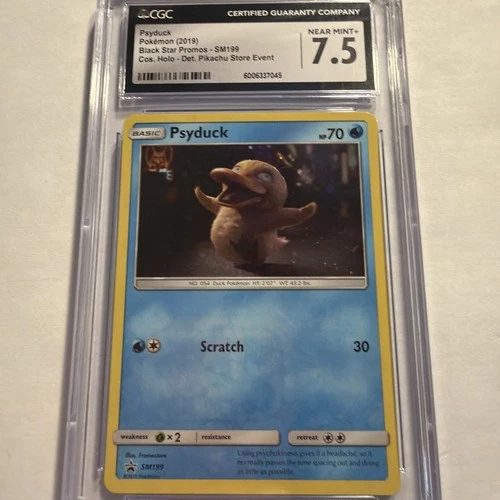 2019 Psyduck #SM199 Detective Pikachu Black Star Promos NM+ PSA 7.5 Pokémon