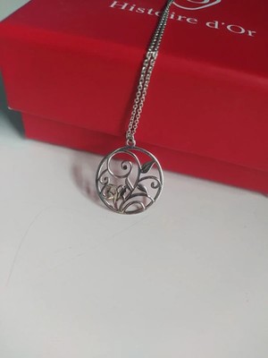 Halskette Sterlingsilber - Histoire d'Or - Schmetterling-Blumen-Motiv