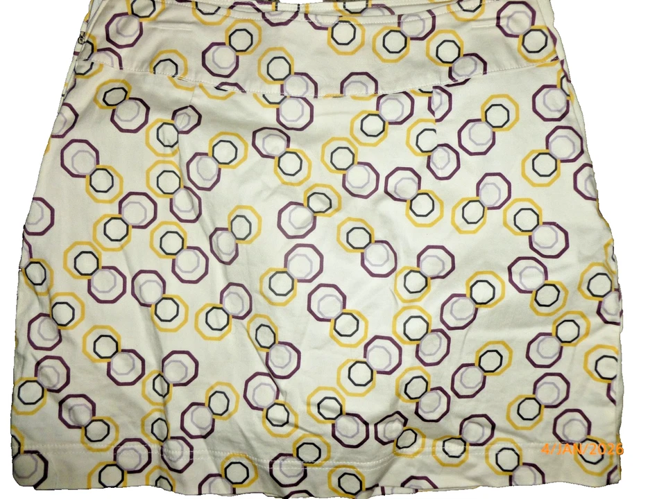 Skort de tênis de golfe feminino LIJA com bolsos de algodão branco sob shorts Canadá tamanho 8 - Imagem 4 de 4