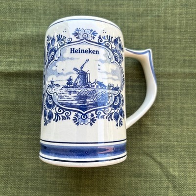 VTG Heineken Beer Stein GKB Holland Delft Blue Hand Painted Boat