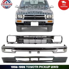 Front Bumper Chrome Steel Grille Assembly For 1992-95 Toyota Pickup 2wd Front Bumper Chrome Steel Grille Assembly For 1992-95 Toyota Pickup 2wd