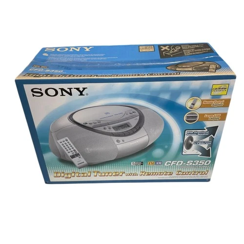 Sony CFD-S350 CD Radio Cassette with Remote Vintage Boombox New Old Stock