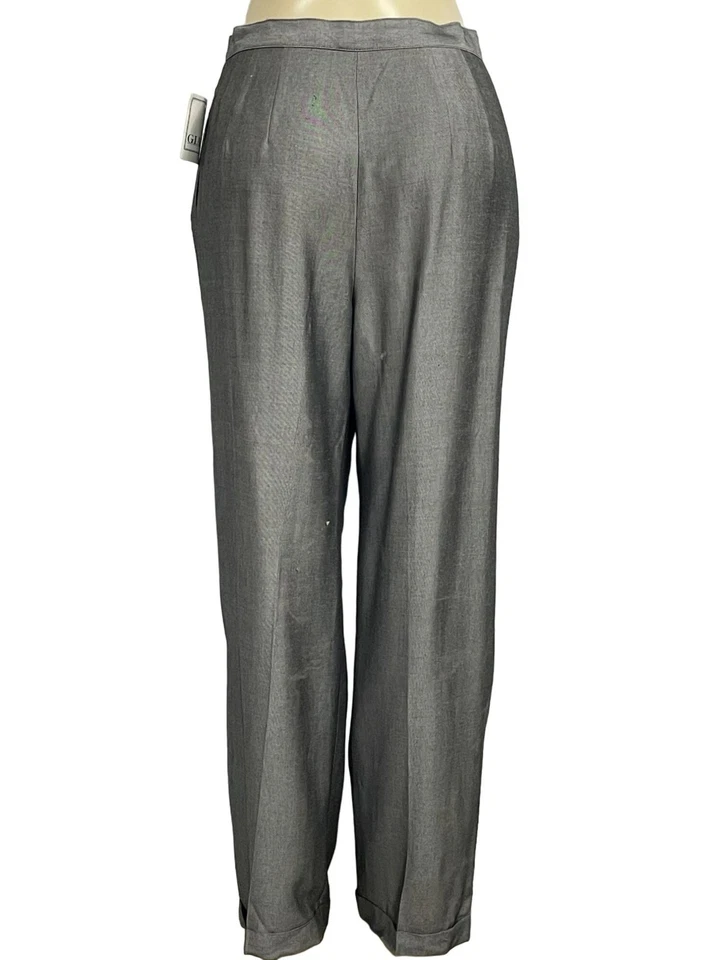 Calça Gianni Feminina Cinza Mescla de Lã Tamanho 12 Elegância Personalizada Nova - Imagem 2 de 4