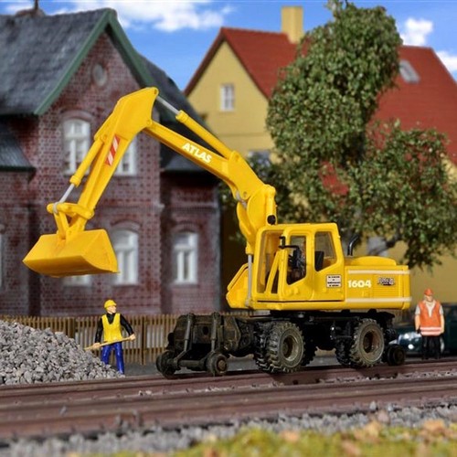 Pelle Atlas avec position sur rails pour entretien des voies -HO-1/87-KIBRI 1631 | Condition: Neuf