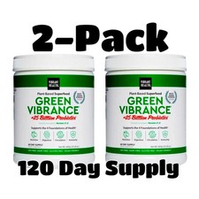 2- VIBRANT HEALTH Green Vibrance Powder 120 Servings Total 23.83 oz EXP2027 NEW
