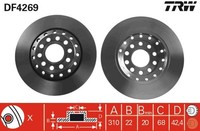 2X Bremsscheibe Trw DF4269 FüR Phaeton Vw 3D7 3D1 3D6 4E8 4E2 A8 Audi 3D3 3D4 D3