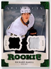 2013-14 Artifacts Jerseys Patch Emerald Rickard Rakell Rookie Jersey/Patch 20/75