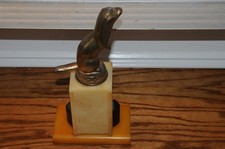 Antique Groundhog Metal Trophy with Bakelite Catlin Base Retro Midcentury Trophy
