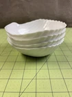 Vintage Set Of 4 Shell-Shaped Bowls, Milk Glass, 6” Diameter, 2” Tall, VGC