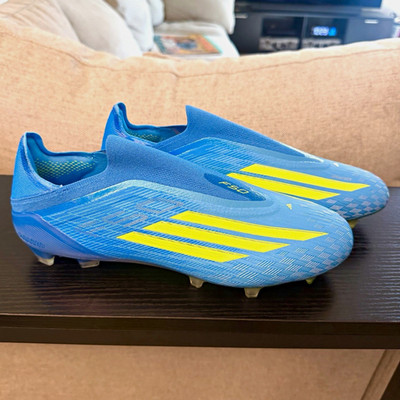 Adidas F50 Elite Laceless FG Soccer Cleats   Blue/Yellow   Men s Size 9.5