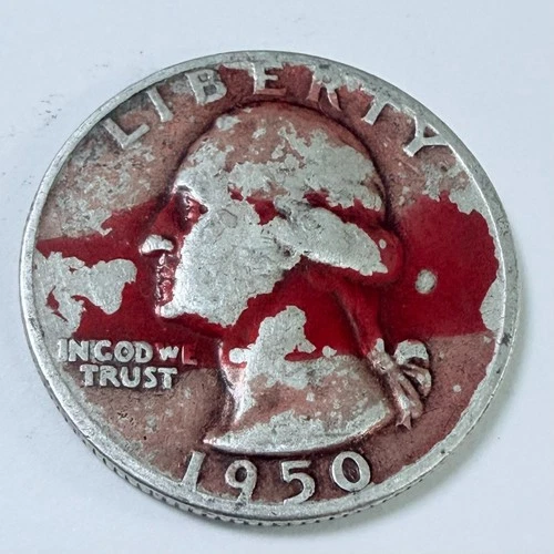 1950 Washington Quarter 90% Silver Circulated Coin Free Shipping #7609