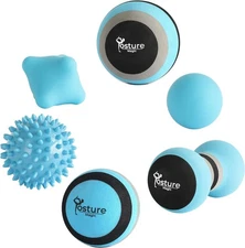 Posture Magic Massage Ball Set for Myofascial Trigger Point Release & Blue 