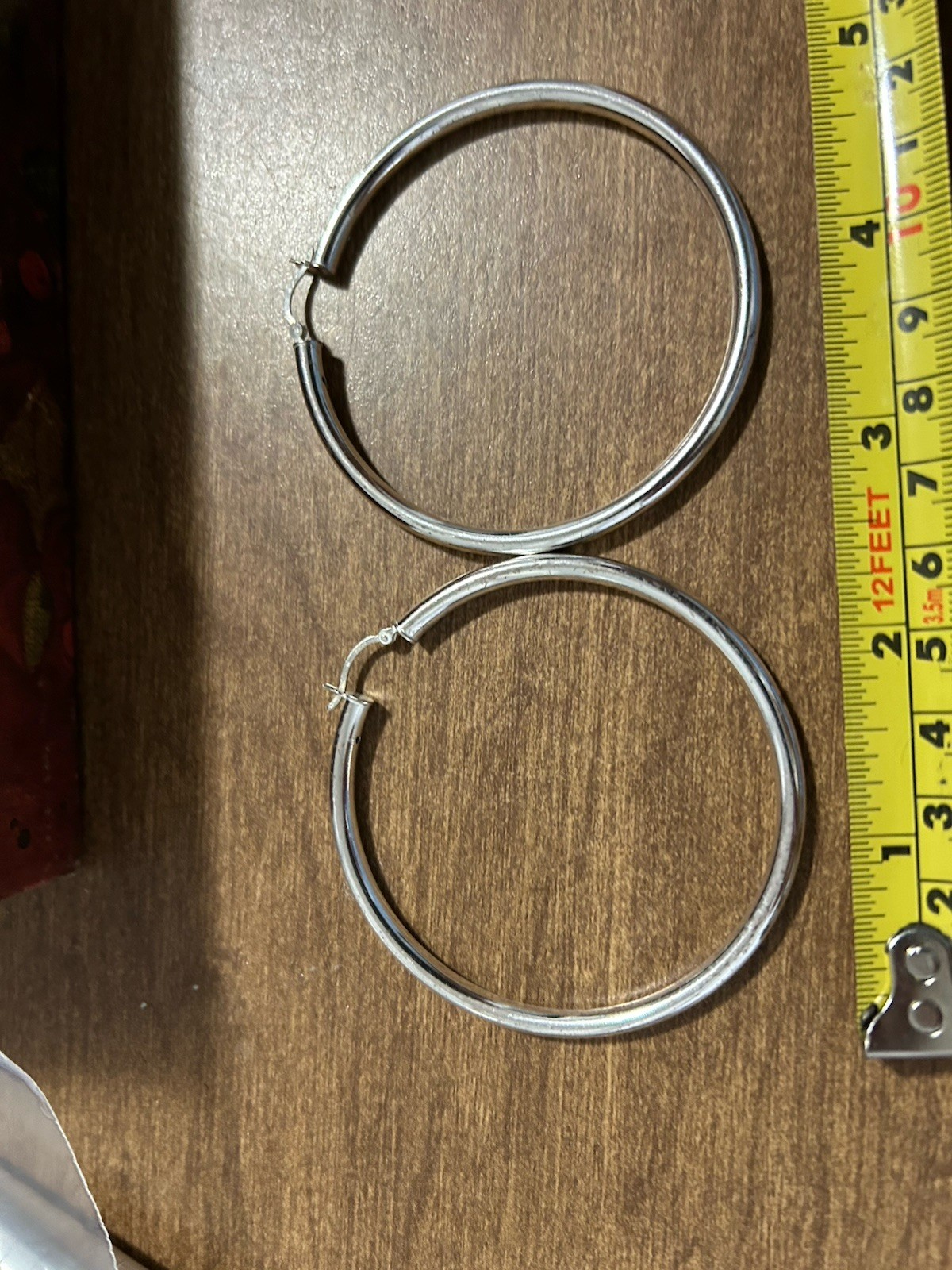 Large 2.5” Solid Sterling Silver Hoop Earrings 13… - image 5