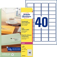 Avery Zweckform Transparente Adress-Etiketten, 45,7 X 25,4Mm 1 Bis 20 Stk