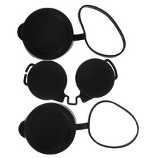 3Pcs Durable Rubber Lens Caps Waterproof Protection for Binoculars Black