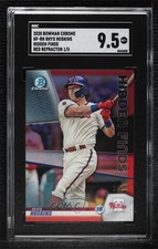 2020 Bowman Hidden Finds Chrome Red Refractor 1/5 Rhys Hoskins SGC 9.5 Mint+ 0c6