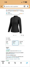 Seaskin Women's Wetsuit Top 2mm Black Front Zip Long Sleeve Size X-Large