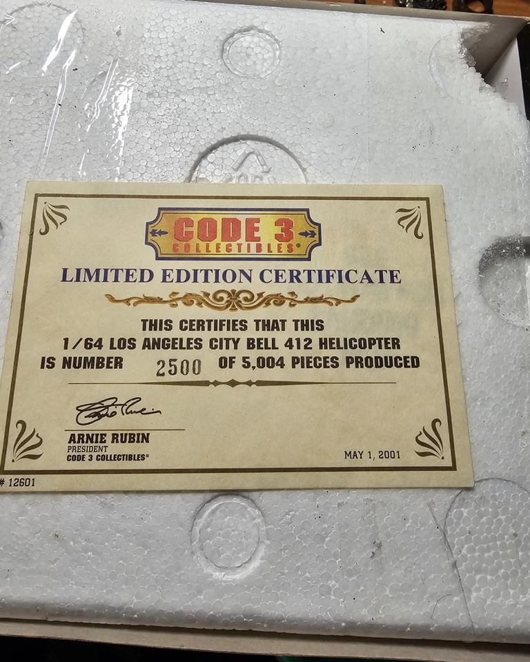 Code 3 1/64 L.A. CITY Bell 412 helicopter - Image 2 of 3