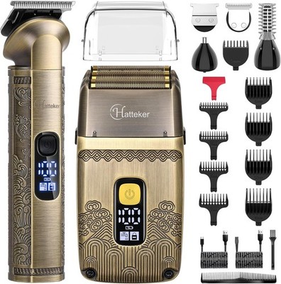 Hatteker Professional Hair Clipper Electric Razor Foil Shavers for Men Body Nose