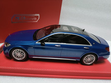 MK 1:18 Mercedes-Benz S63 AMG W222 Modified Sedan Dark Blue Black Wheels Car