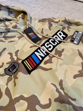 NASCAR OFFICIAL EMBROIDERED CAMO HOODIE SWEATSHIRT MENS Large NWT LICENSED