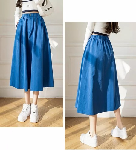 Jupe Longue Femme Marks & Spencer - Taille 20, Bleue à Fleurs, En Viscose