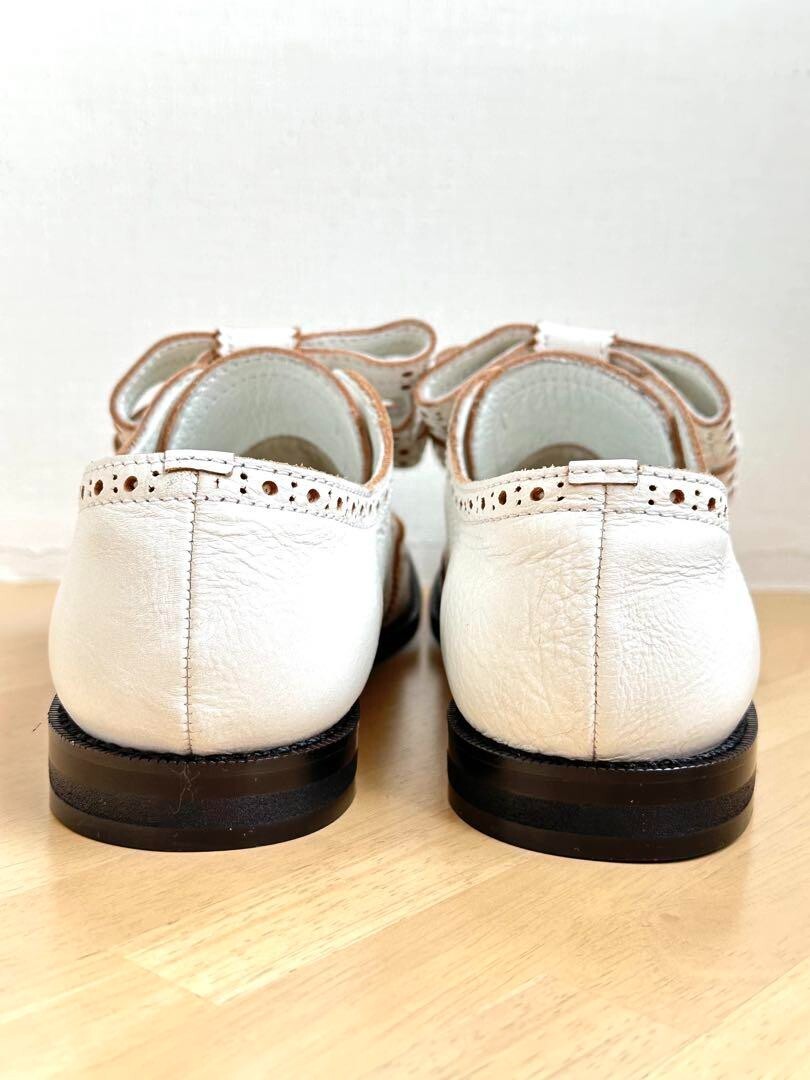 TRICOT COMME des GARCONS Ribbon White Leather Flat Dress
