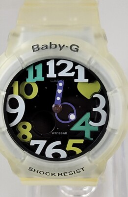 CASIO Baby-G WOMEN'S WATER RESISTAN  10 BAR 3D Black Dial 42mm Ruber Band/Case