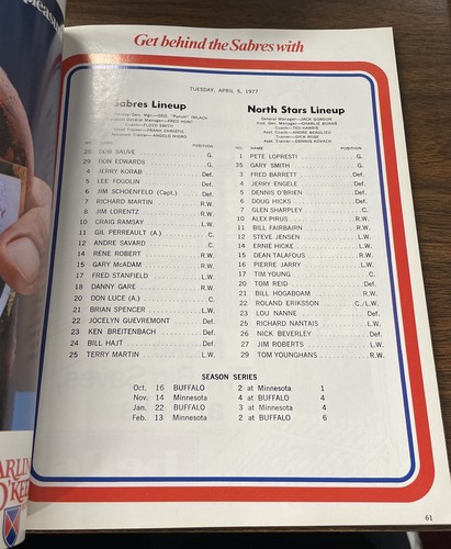 RARE 1977 Buffalo Sabres Playoff Program Lot W/Wayne Gretzky Cover 2nd Year - Picture 3 of 8