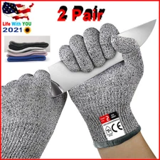 2 Pair Butcher Glove Cut Proof Stab Resistant Safety Glove Kitchen L5 Protection