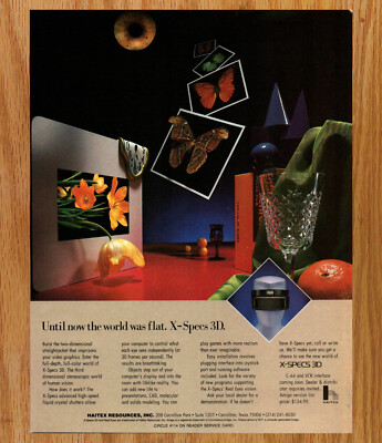 X-Space 3D Stereoscopic Vision  - Video Game Print Ads Poster Promo Art 1988