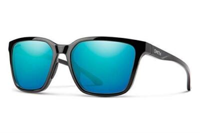 Smith Shoutout Retro Sunglasses Black/ChromaPop Polarized Opal Blue Green Mirror