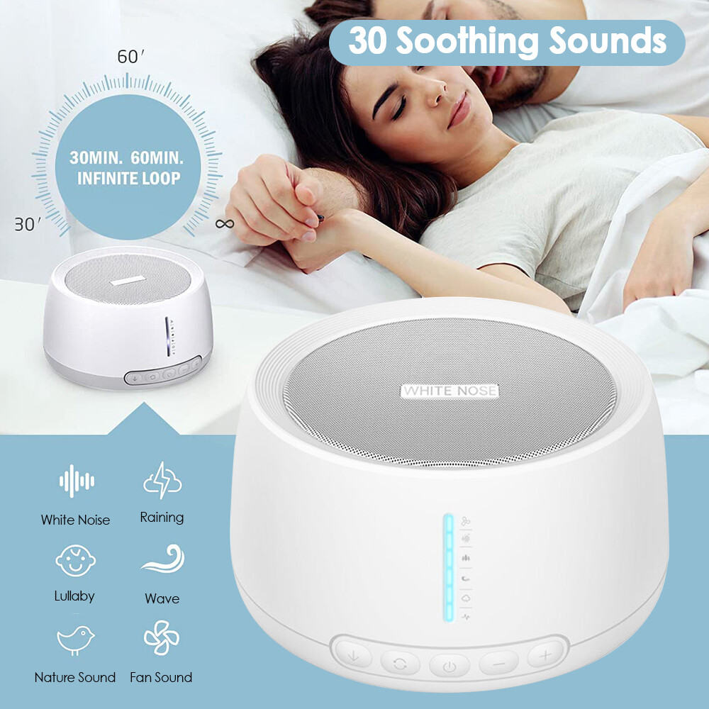 30 Sounds White Noise Machine-Fan Lullaby Ocean Rain Sound Therapy Sleeping Aid