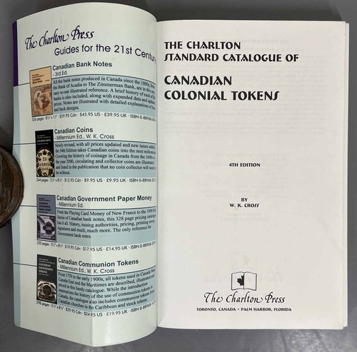 Charlton Standard Catalogue of CANADIAN COLONIAL TOKENS by Cross - 4th - 2000 - Picture 3 of 10
