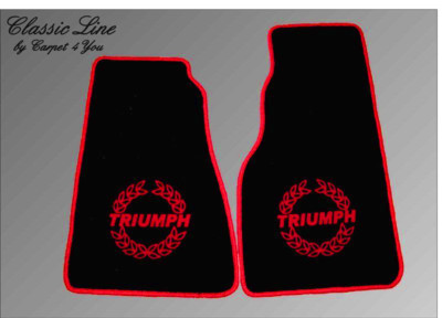 Triumph Spitfire Fußmatten Velour  Autoteppiche Logo Rot MKII MKIII MKIV 1500 