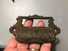 RARE ANTIQUE APOTHECARY BIN CAST IRON “CRAFTSMAN”  HANDLES OLD ANTIQUE PER PIECE