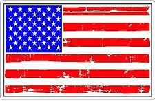 Distressed US Flag Reflective Vinyl Decal Sticker Magnet United States American